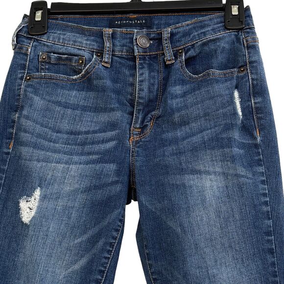Aeropostale SZ 0R High Waisted Jegging Jeans Distressed Pockets Stretch Zip-Fly - Picture 2 of 11